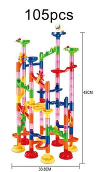 Thumbnail for DIY Marbles Run Roll 105Pcs Kids Marbles Race Track, Construction Building Blocks Toys Marble Run for Kids,Marbles Toy