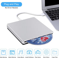 Thumbnail for USB 2.0 External CD DVD Portable Drive Writer Player For PC/Laptops Mac Windows