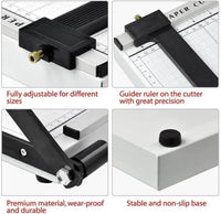 Thumbnail for A4 Heavy-Duty Paper Guillotine Cutter with Measurement Grid and Adjustable Guide
