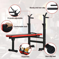 Thumbnail for Adjustable Weight Bench Fitness Bench Home Gym Squat Rack