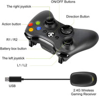 Thumbnail for Wireless Controller for Xbox 360 with USB Receiver for PC and Console