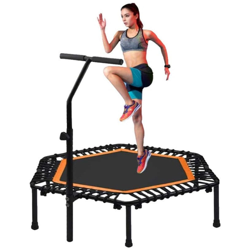 40" Foldable Mini Trampoline, Adjustable Handle, 300kg, Indoor/Outdoor