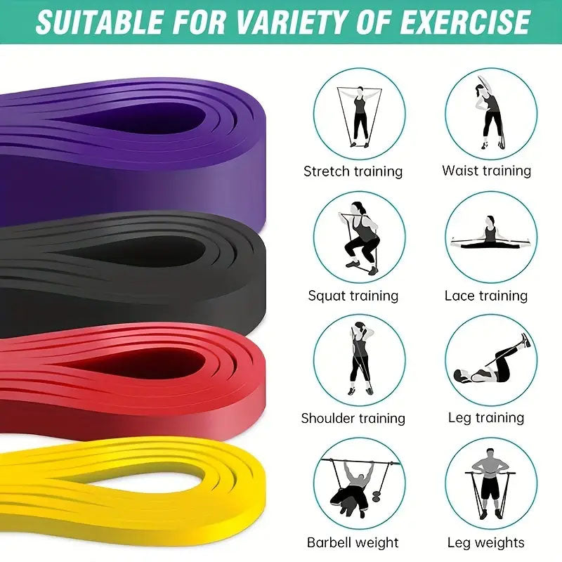 4Pcs Resistance Bands Exercise Yoga Pilates Rubber Fitness Training