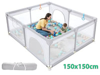 Thumbnail for Portable Baby Playpen Fence Gate Wall Fence Barrier Play Gym Mat 150cm