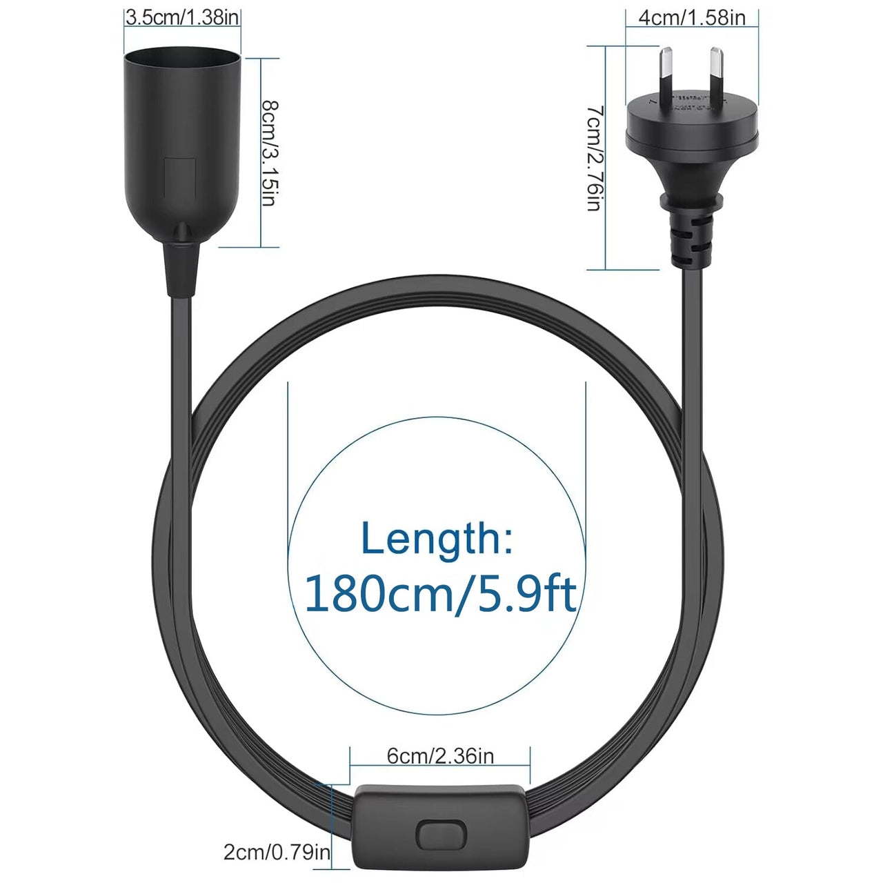 1PC E27 Socket With Wire Lamp Holder For Bulb With Power Cord Electrical Outlet