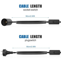 Thumbnail for 1PC E27 Socket With Wire Lamp Holder For Bulb With Power Cord Electrical Outlet