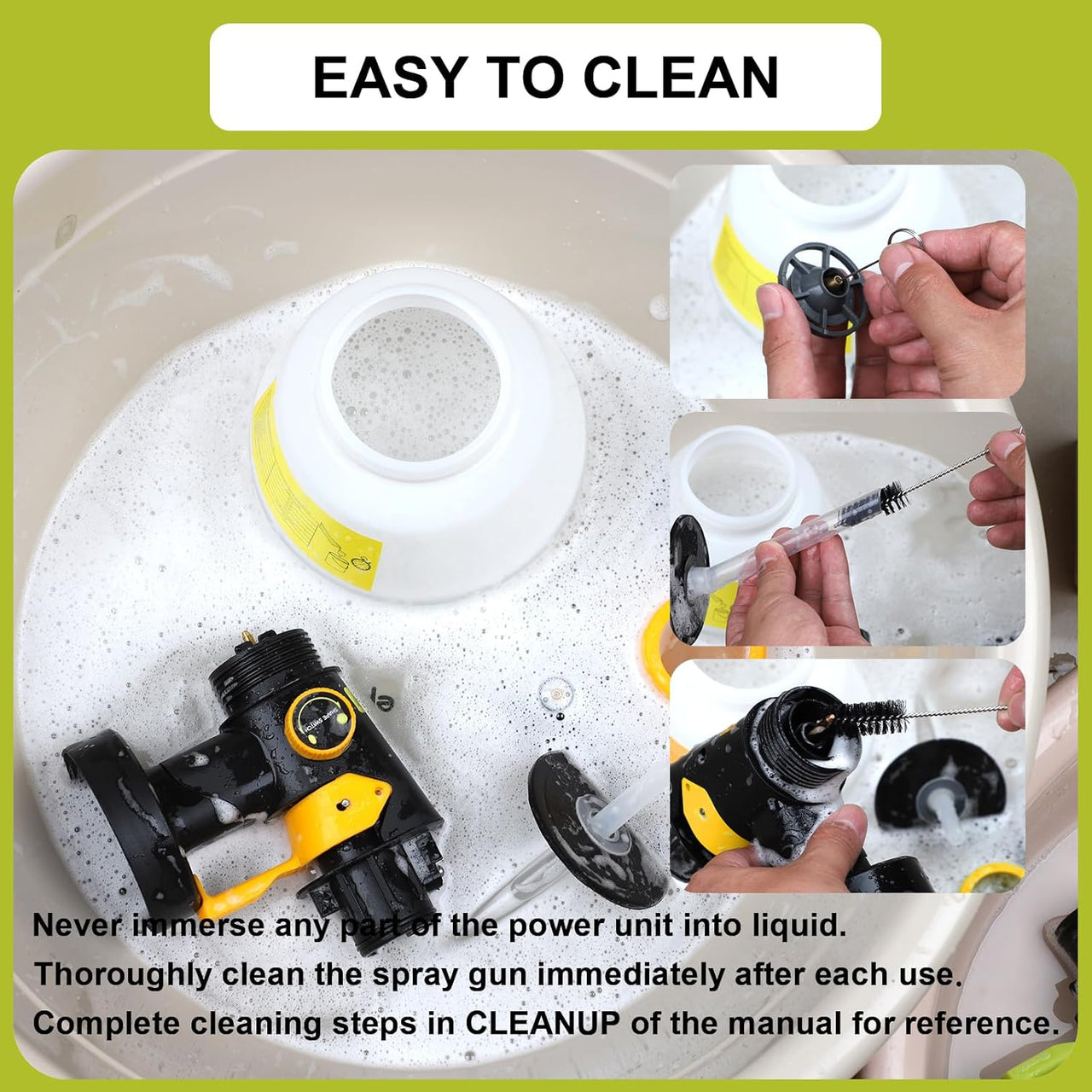 Cordless High Pressure Spray Gun Paint Sprayer Fits Dewalt 18V Battery