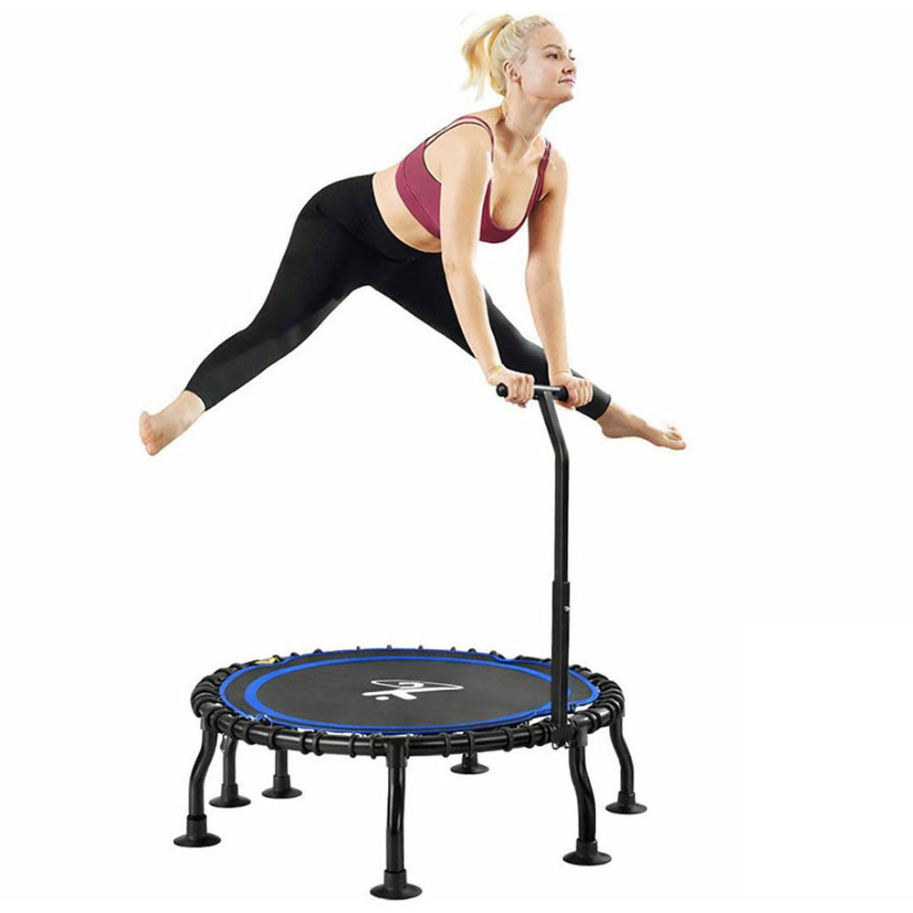 40" Foldable Mini Trampoline, Adjustable Handle, 350kg, Indoor/Outdoor