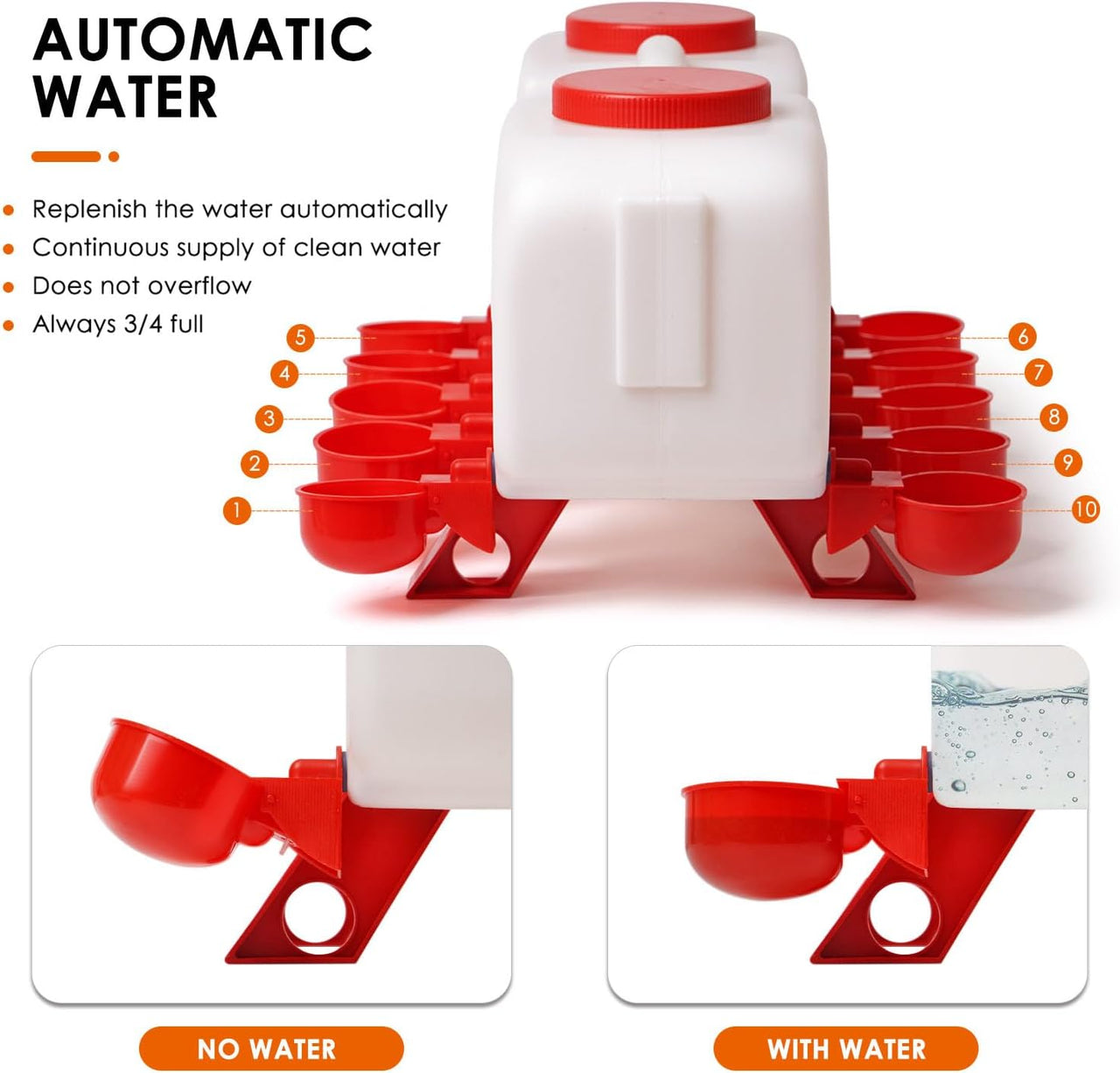 Poultry Waterer Chicken Feeder for Chicken Quail Duck Goose Turkey