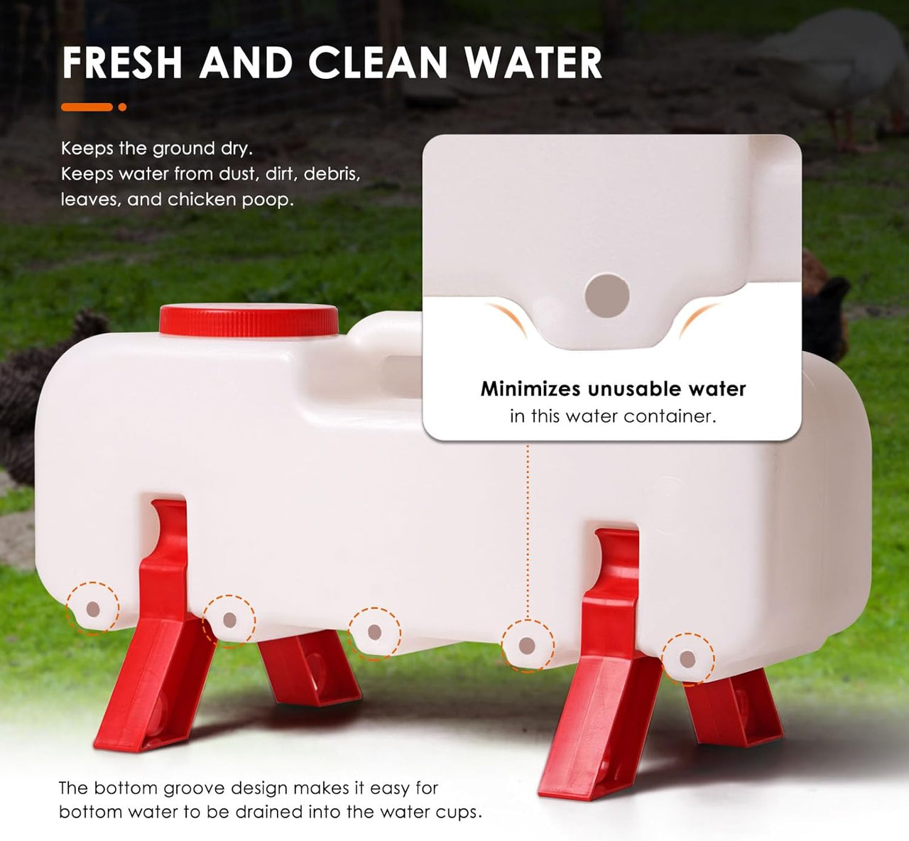 Poultry Waterer Chicken Feeder for Chicken Quail Duck Goose Turkey