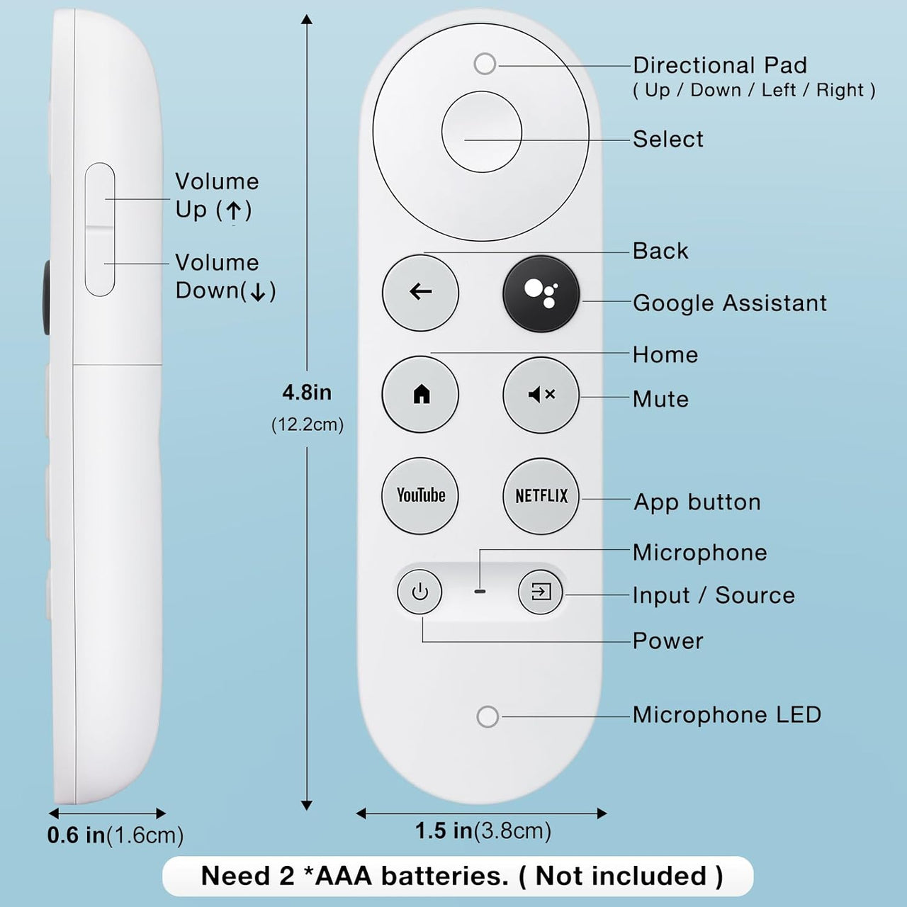 Google Chromecast 4k TV Remote Replacement
