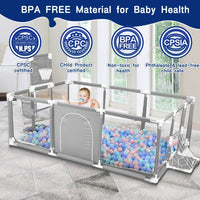 Thumbnail for Portable Baby Playpen Fence Gate Wall Fence Barrier PlayPen