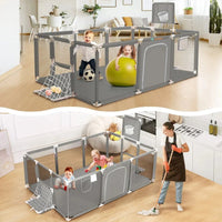Thumbnail for Portable Baby Playpen Fence Gate Wall Fence Barrier PlayPen