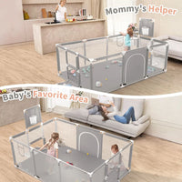 Thumbnail for Portable Baby Playpen Fence Gate Wall Fence Barrier PlayPen