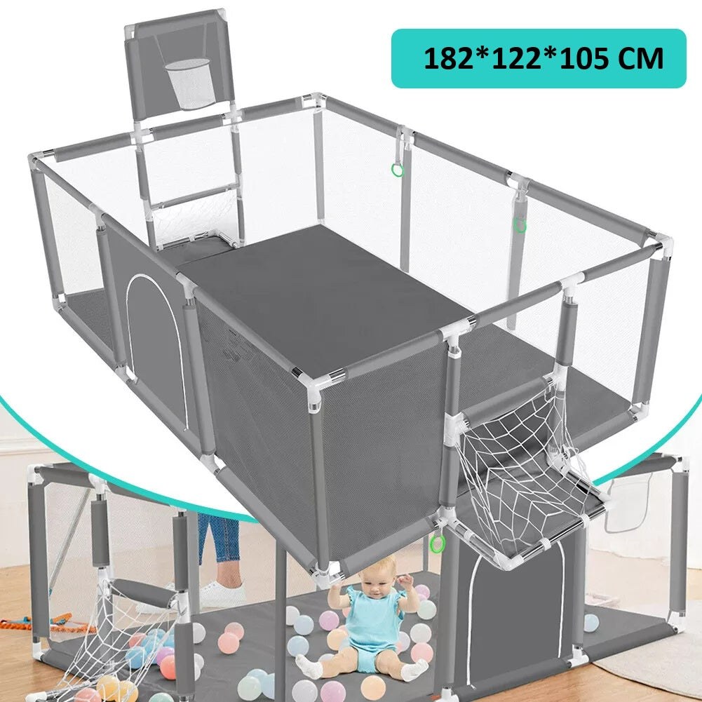 Portable Baby Playpen Fence Gate Wall Fence Barrier PlayPen