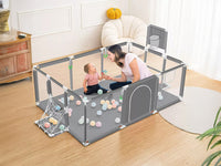 Thumbnail for Portable Baby Playpen Fence Gate Wall Fence Barrier PlayPen
