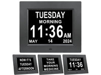 Thumbnail for 8inch LED Dementia Digital Calendar Clock Alarm Extra Large Day/Week/Month/Year