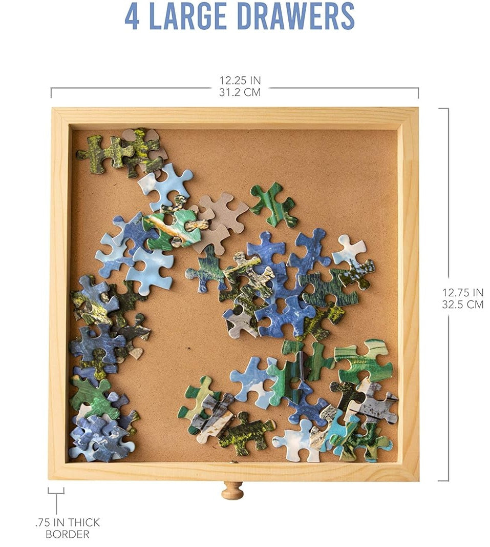1500 Piece Rotating Puzzle Table with Drawers, 360° Turntable