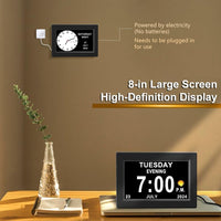 Thumbnail for 8inch LED Dementia Digital Calendar Clock Alarm Extra Large Day/Week/Month/Year