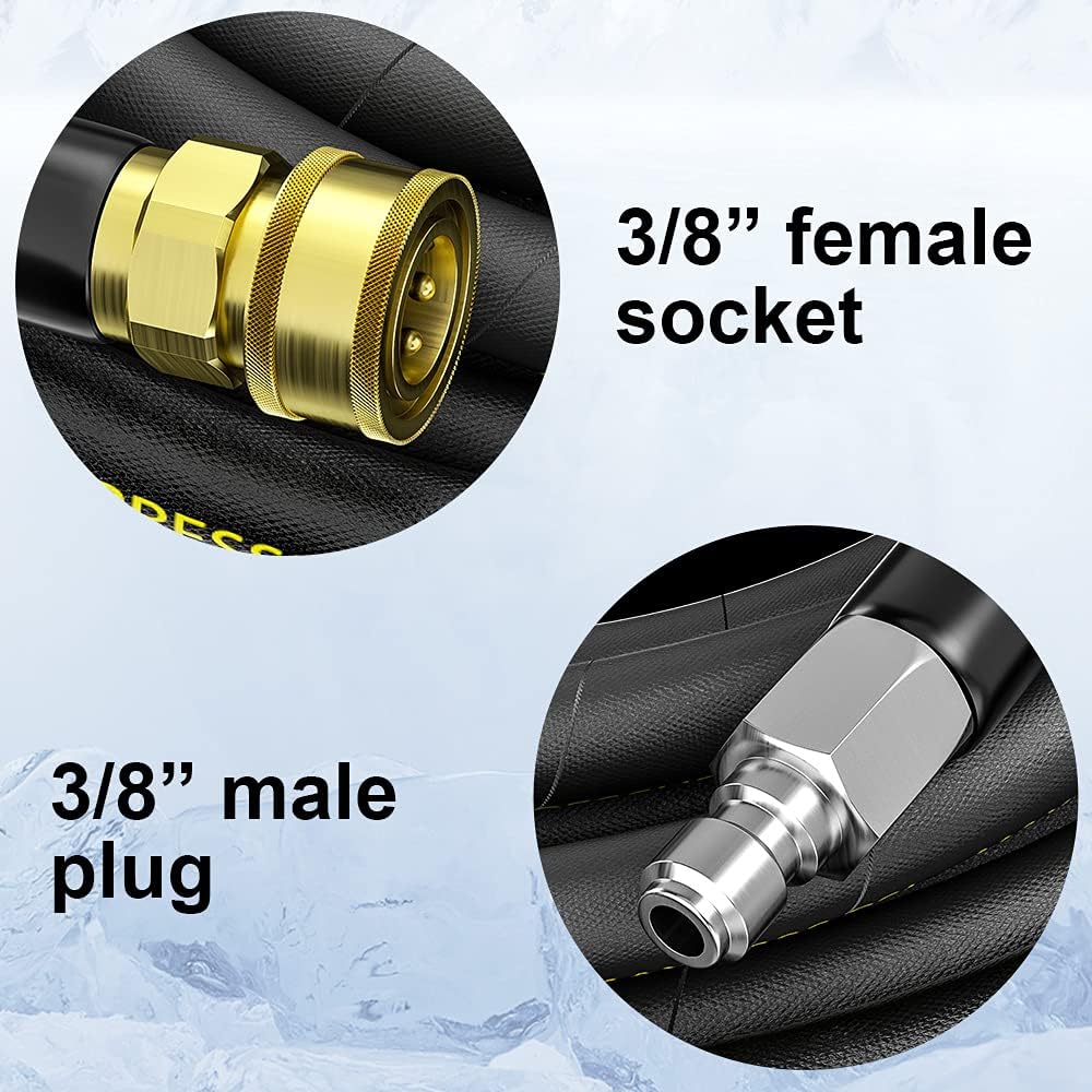 20M High Pressure Washer Hose Replacement Water Cleaning Pipe 3/8QC