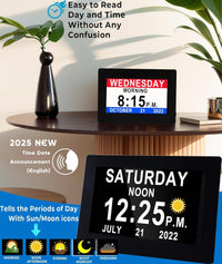 Thumbnail for 8inch LED Dementia Digital Calendar Clock Alarm Extra Large Day/Week/Month/Year