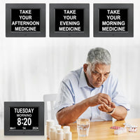 Thumbnail for 8inch LED Dementia Digital Calendar Clock Alarm Extra Large Day/Week/Month/Year