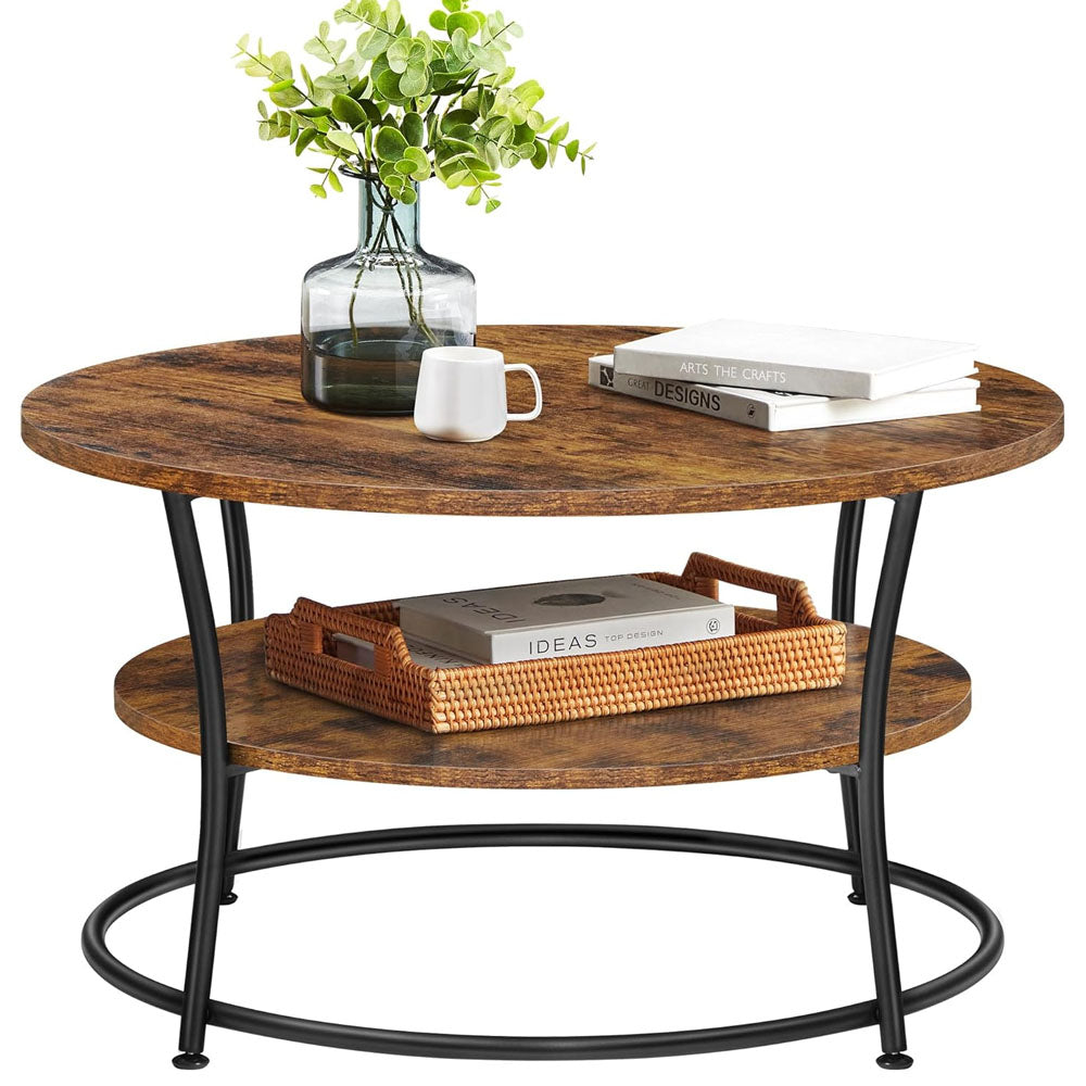 VASAGLE Coffee Table, Round Coffee Table