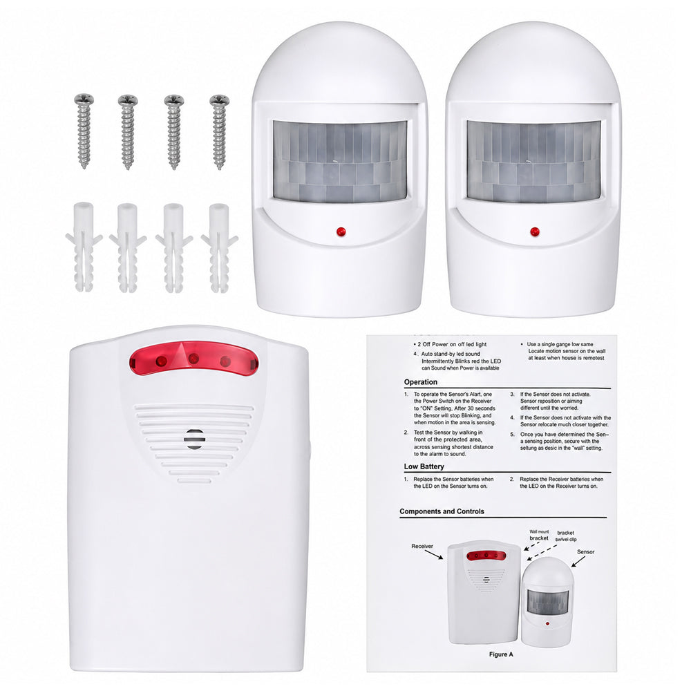 Wireless Driveway Alarm 2 Sensors