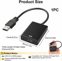 Thumbnail for USB 3.0 to HDMI Adapter, 1080P Video Converter Cable