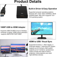 Thumbnail for USB 3.0 to HDMI Adapter, 1080P Video Converter Cable