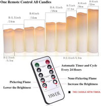 Thumbnail for 9-Piece LED Flameless Pillar Candle Set with Remote Control, Timer & Flickering Light