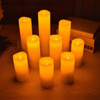 Thumbnail for 9-Piece LED Flameless Pillar Candle Set with Remote Control, Timer & Flickering Light