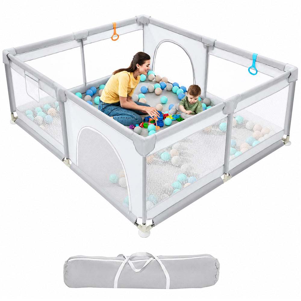 Portable Baby Playpen Fence Gate Wall Fence Barrier PlayPen 150cm