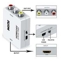 Thumbnail for HDMI to RCA Converter Adapter for TV Stick, Roku, Chromecast, Apple TV, PC, Laptop, Xbox