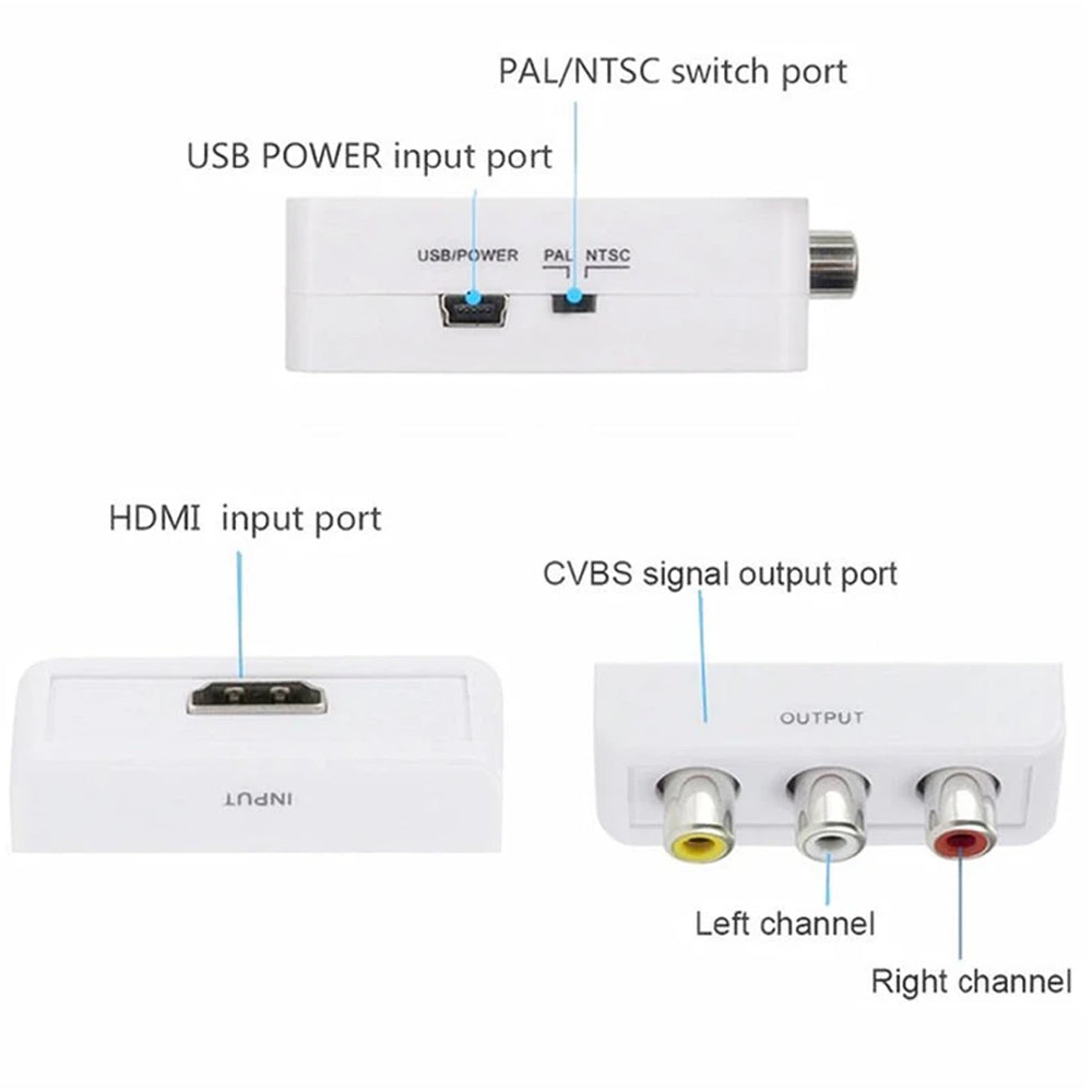 HDMI to RCA Converter Adapter for TV Stick, Roku, Chromecast, Apple TV, PC, Laptop, Xbox