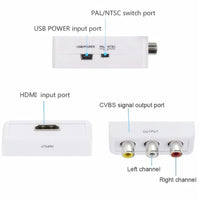 Thumbnail for HDMI to RCA Converter Adapter for TV Stick, Roku, Chromecast, Apple TV, PC, Laptop, Xbox