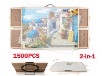 Thumbnail for 1500 Piece Rotating Puzzle Table with Drawers, 360° Turntable