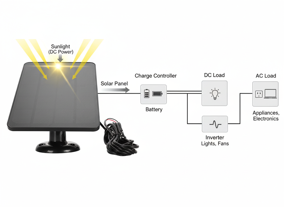 Universal Solar Panel for CCTV Security Camera Doorbell Camera Solar Charger Panel