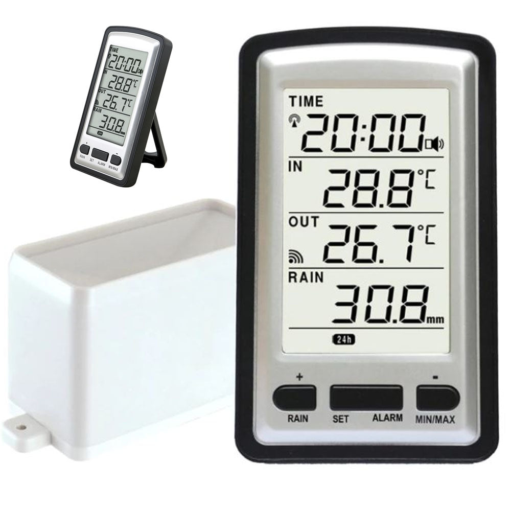 Wireless Weather Station Clock with Outdoor Sensor, Indoor Outdoor Temperature