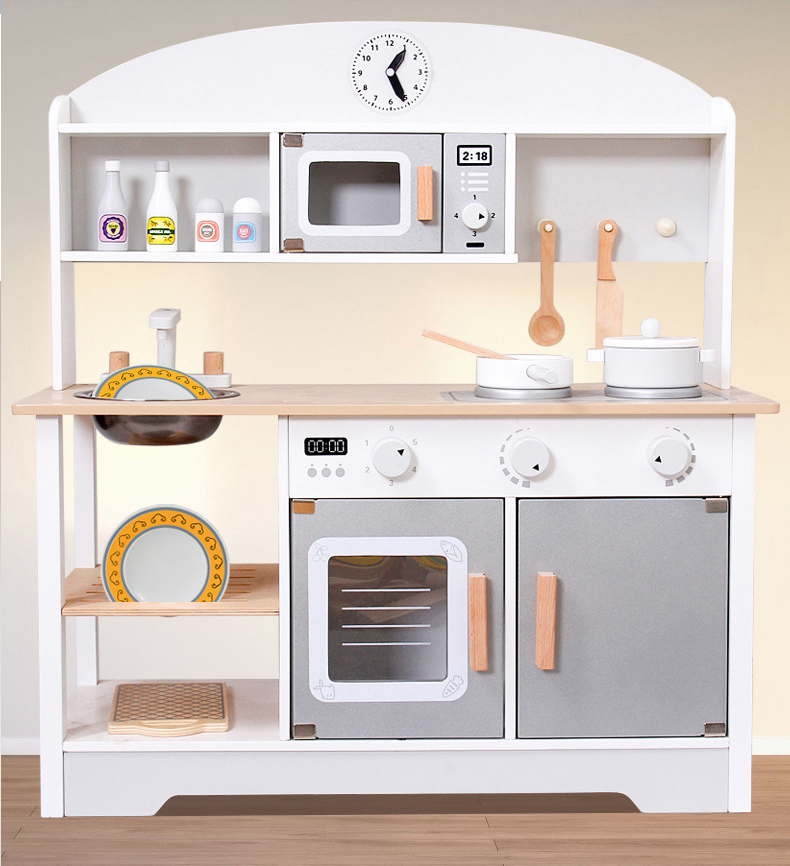 Wooden Play Kitchen Kids Kitchen Set Pretend Playset