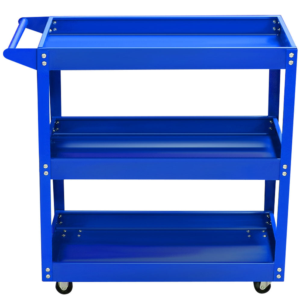 Steel Tool Cart Trolley 3-Tier Blue