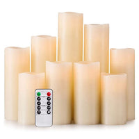 Thumbnail for 9-Piece LED Flameless Pillar Candle Set with Remote Control, Timer & Flickering Light